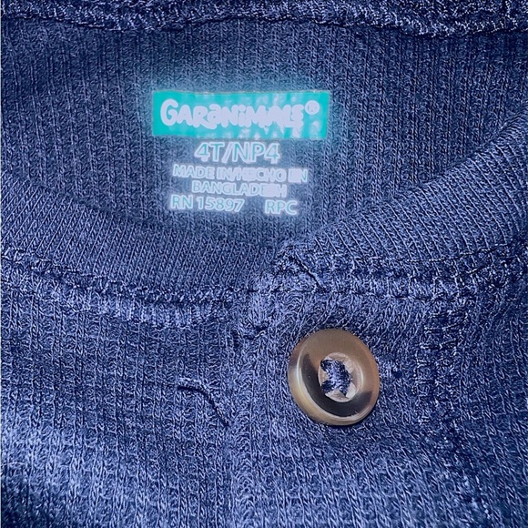 Garanimals Dark Blue Long Sleeve Henley Shirt - Picture 2 of 2